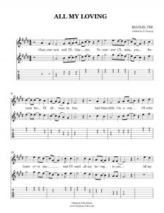 HarmonyTabs Music - Harmony Tab - The Beatles - All My Loving vocal harmony sheet music