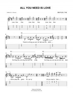 HarmonyTabs Music - Harmony Tab - The Beatles - All You Need Is Love vocal harmony sheet music