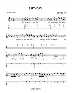 HarmonyTabs Music - Harmony Tab - The Beatles - Birthday vocal harmony sheet music