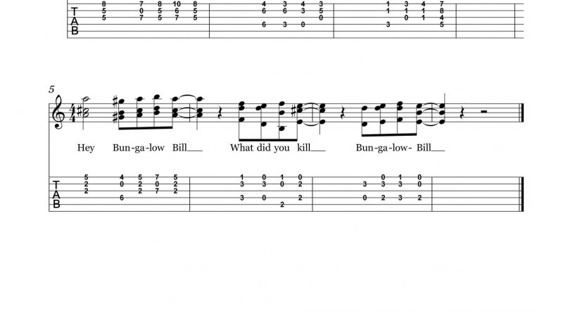 HarmonyTabs - Beatles, The - Continuing Story of Bungalow Bill