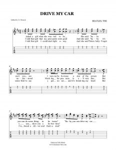 HarmonyTabs Music - Harmony Tab - The Beatles - Drive My Car vocal harmony sheet music