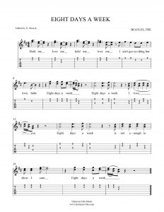 HarmonyTabs Music - Harmony Tab - The Beatles - Eight Days A Week vocal harmony sheet music