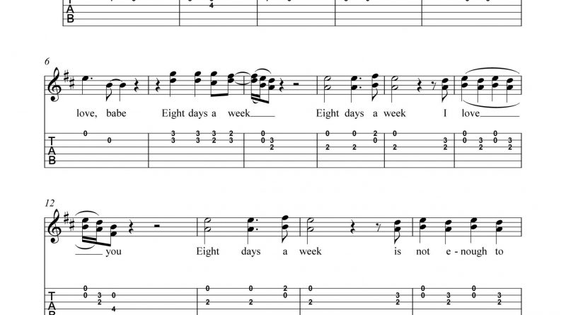 HarmonyTabs - Beatles, The - Eight Days A Week