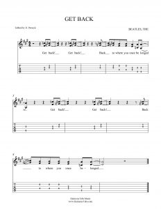 HarmonyTabs Music - Harmony Tab - The Beatles - Get Back vocal harmony sheet music