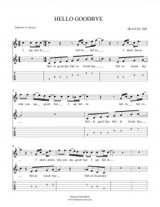 HarmonyTabs Music - Harmony Tab - The Beatles - Hello, Goodbye vocal harmony sheet music