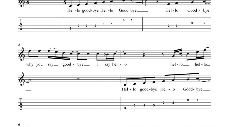 HarmonyTabs - Beatles, The - Hello, Goodbye