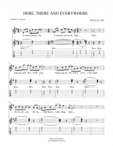 HarmonyTabs Music - Harmony Tab - The Beatles - Here, There and Everywhere vocal harmony sheet music