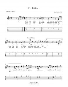 HarmonyTabs Music - Harmony Tab - The Beatles - If I Fell vocal harmony sheet music