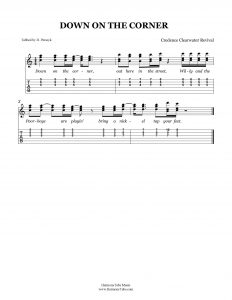 HarmonyTabs Music - Harmony Tab - Creedence Clearwater Revival - Down On The Corner vocal harmony sheet music
