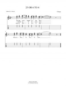 HarmonyTabs Music - Harmony Tab - Chicago - 25 or 6 to 4 vocal harmony sheet music