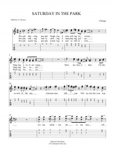HarmonyTabs Music - Harmony Tab - Chicago - Saturday In The Park vocal harmony sheet music