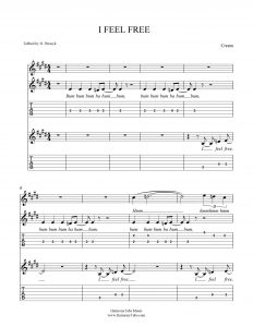 HarmonyTabs Music - Harmony Tab - Cream - I Feel Free vocal harmony sheet music