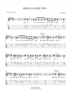 HarmonyTabs Music - Harmony Tab - The Doors - Hello, I Love You vocal harmony sheet music