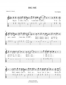 HarmonyTabs Music - Harmony Tab - Foo Fighters - Big Me vocal harmony sheet music