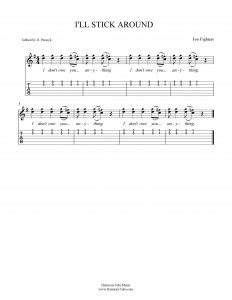 HarmonyTabs Music - Harmony Tab - Foo Fighters - I'll Stick Around vocal harmony sheet music