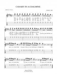 HarmonyTabs Music - Harmony Tab - The Police - Canary In A Coalmine vocal harmony sheet music