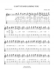 HarmonyTabs Music - Harmony Tab - The Police - Can't Stand Losing You vocal harmony sheet music