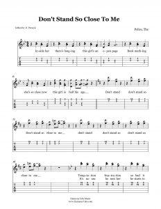 HarmonyTabs Music - Harmony Tab - The Police - Don't Stand So Close To Me vocal harmony sheet music