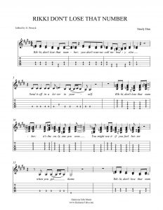 HarmonyTabs Music - Harmony Tab - Steely Dan - Rikki Don't Lose That Number vocal harmony sheet music