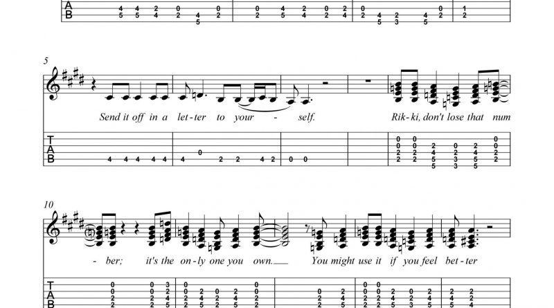 HarmonyTabs - Steely Dan - Rikki Don't Lose That Number