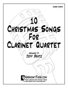 cover page for 10 Christmas Songs For Clarinet Quartet sheet music