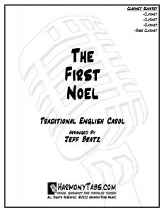 cover page for The First Noel (Clarinet Quartet) - Jeff Bratz sheet music