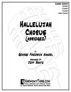 cover page for Hallelujah Chorus (Abridged) (Clarinet Quartet) - Jeff Bratz sheet music