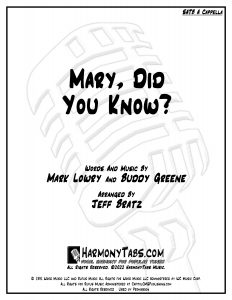 cover page Mary, Did You Know? (SATB A Cappella) sheet music