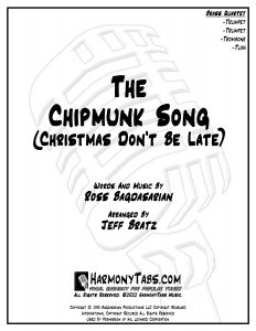 cover page for The Chipmunk Song (Christmas Don't Be Late) (Brass Quartet)