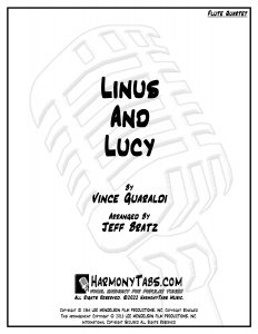 cover page for Linus and Lucy (Flute Quartet)