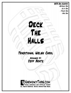 cover page for Deck The Halls (SATB Sax Quartet) sheet music