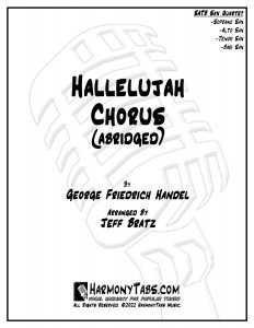cover page for Hallelujah Chorus (Abridged) (SATB Sax Quartet) sheet music