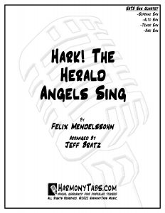 cover page for Hark! The Herald Angels Sing (Sax Quartet) sheet music