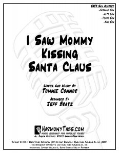 cover page for I Saw Mommy Kissing Santa Claus (SATB Sax Quartet) sheet music