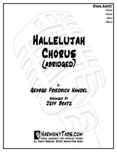cover page for Hallelujah Chorus (Abridged) (String Quartet) sheet music