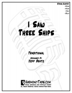 cover page for I Saw Three Ships (String Quartet) sheet music