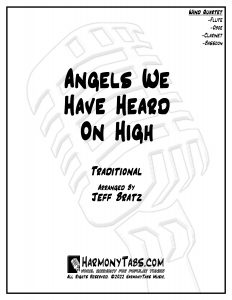cover page for Angels We Have Heard On High (Wind Quartet) sheet music