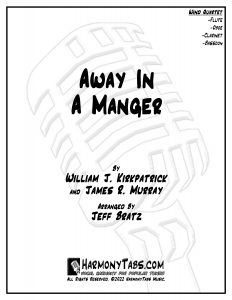 cover page for Away In A Manger (Wind Quartet) sheet music