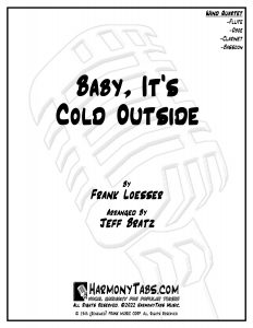 cover page for Baby, It's Cold Outside (Wind Quartet) sheet music