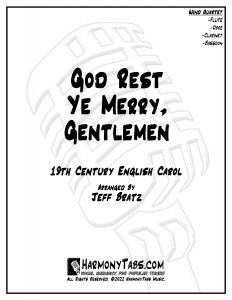 cover page for God Rest Ye Merry, Gentlemen (Wind Quartet) sheet music