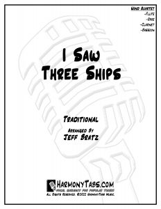 cover page for I Saw Three Ships (Wind Quartet) sheet music