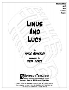 cover page for Linus And Lucy (Wind Quartet) sheet music