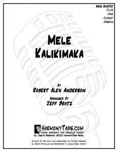 cover page for Mele Kalikimaka (Wind Quartet) sheet music