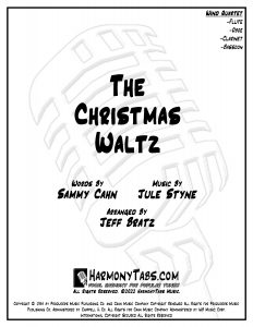 cover page for The Christmas Waltz (Wind Quartet) sheet music