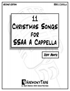 cover page for 11 Christmas Songs For SSAA A Cappella sheet music